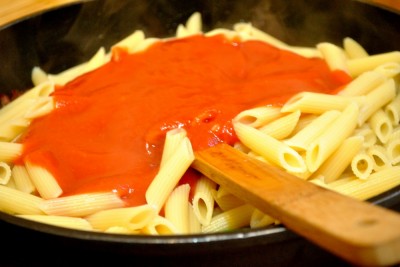 penne cu costita afumata si spanac 04