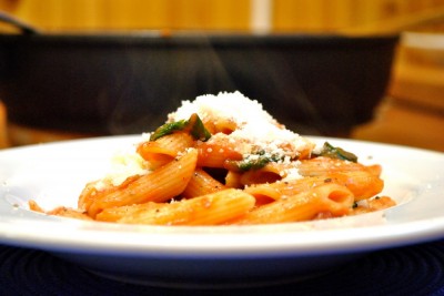 penne cu costita afumata si spanac 05