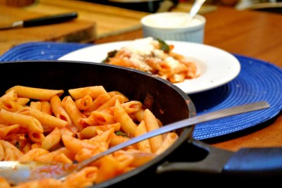 penne cu costita afumata si spanac 07