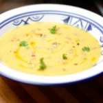 Potato cream soup with goat kefir